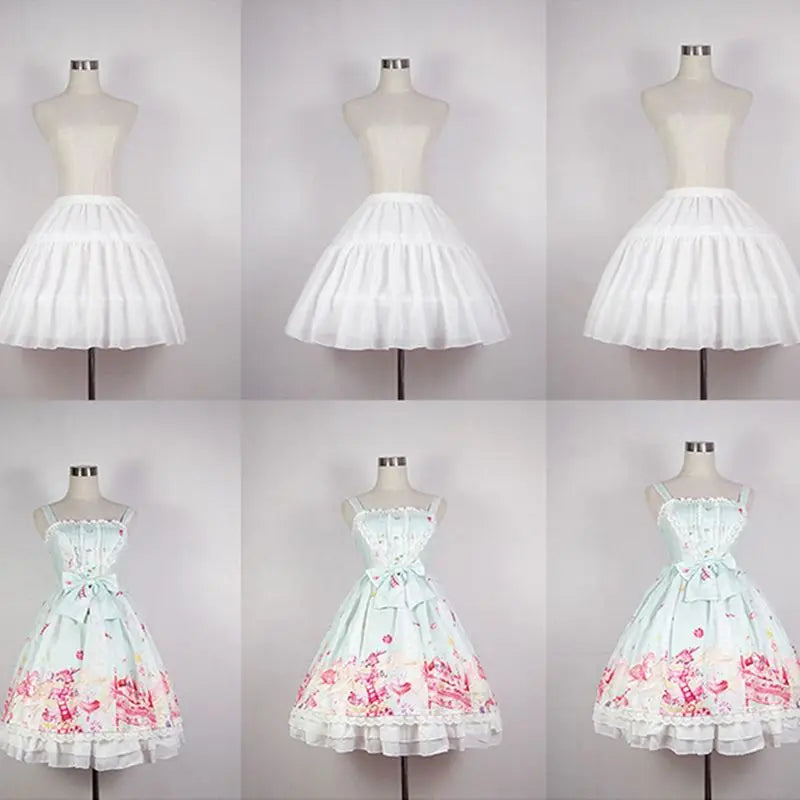 Cosplay Fish-bone Short Skirt Lolita Carmen Slip Liner Cute Girls Skirts Adjustable Petticoat N84D [LOL]