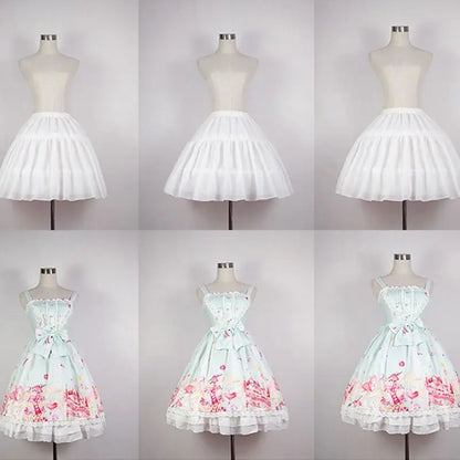 Cosplay Fish-bone Short Skirt Lolita Carmen Slip Liner Cute Girls Skirts Adjustable Petticoat N84D [LOL]