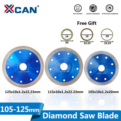 XCAN 1pc 105/115/125mm Diamond Saw Blade For Porcelain Tile Ceramic Dry/Wet Cutting Stone Cut off Saw Blade Diamond Cutting Disc [TPT]