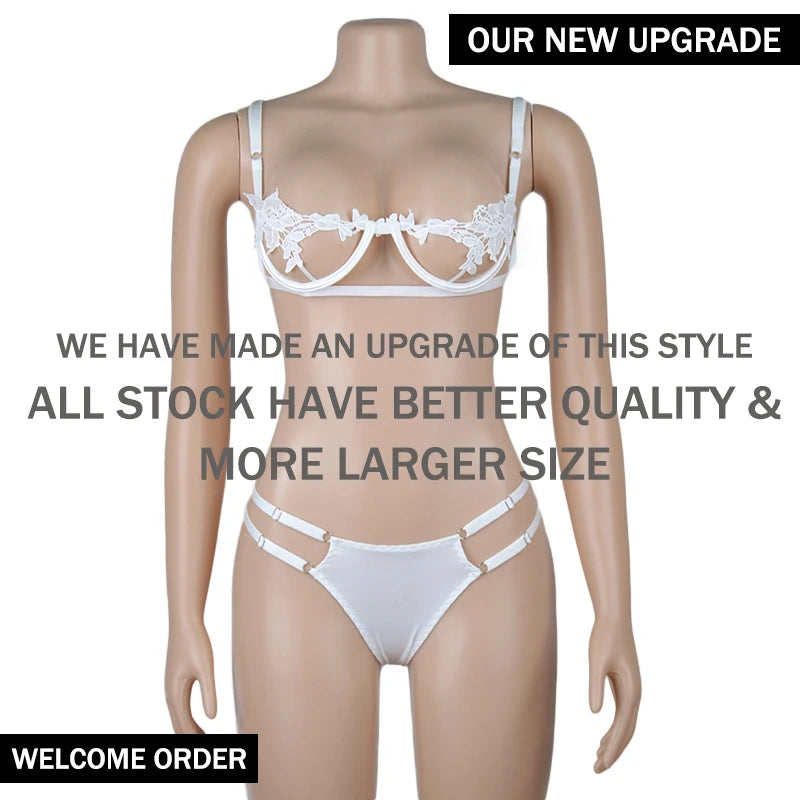 Ellolace Sexy Lingerie Women's Underwear Set See Through Brassiere Lingerie Set Sexy Lace Underwear Bra and Panty Set Wholesale [GRM] [UND]