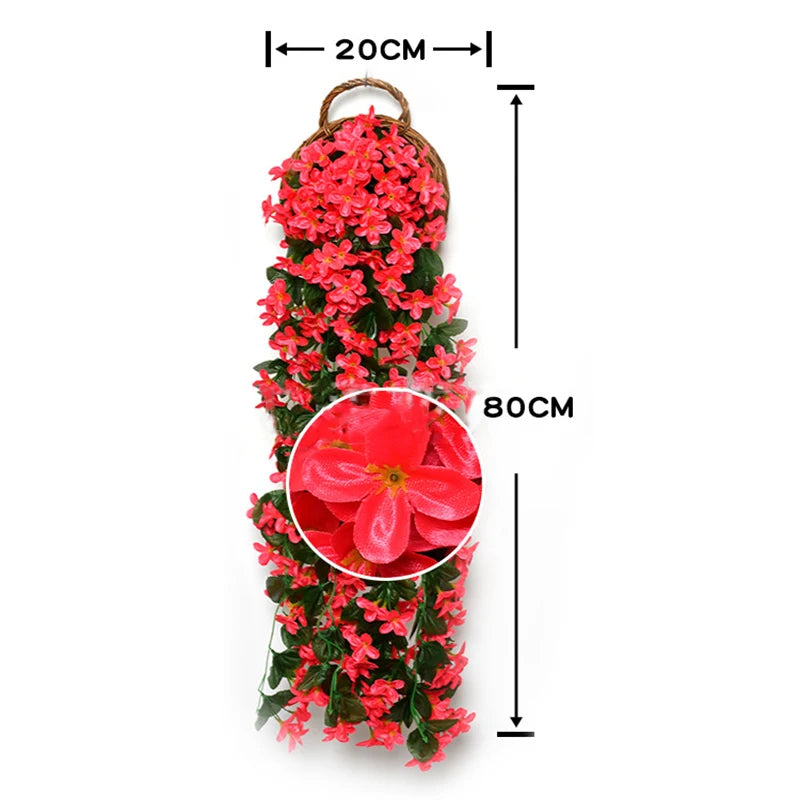 Violet Artificial Flower Wedding Party Decoration Simulation Valentine's Day Wall Hanging Basket Flower Orchid fake Flower [FLW]