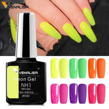 Venalisa New 7.5ml Neon Gel Nail Art Manicure Soak Off Camouflage Natural Nude Color Silicone Nail Gel Polish Lacquer Varnishes [BEU]