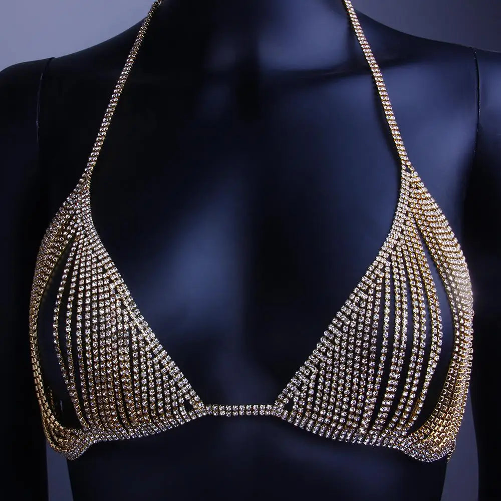 Newest Sexy Hollow Rhinestone Body Chain Bra Accessories Necklace for Women Crystal Thong Underwear Body Jewelry Gift [GRM] [UND]