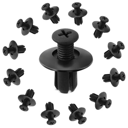 40/20/10pcs Black Universal Car Bumper Fender 8mm Hole Black Plastic Rivets Fasteners Auto Accessories [CAR]