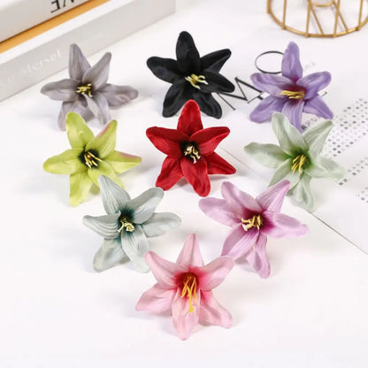 10/30/50 Pcs Silk Artificial Flower Lily Flower Head DIY Crafts Scrapbooking Home Wedding Room Party Wreath Decor Accessories [FLW]