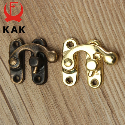 KAK 12pcs 34x28mm Antique Bronze Iron Padlock Hasp Hook Lock For Mini Jewelry Wooden Box With Screws Furniture Hardware [HOM]