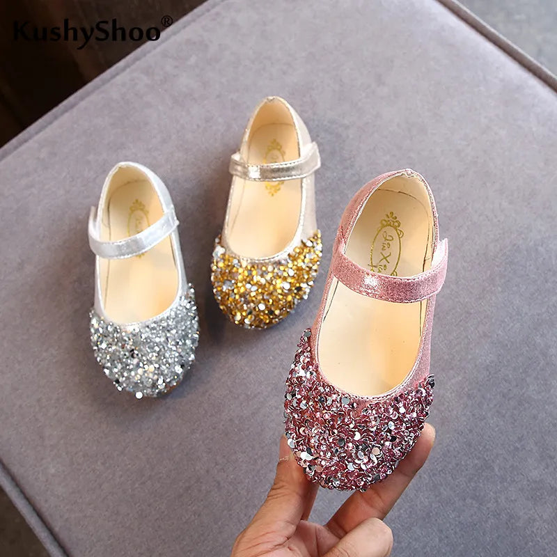 KushyShoo 2021 Spring New Children Shoes Girls Princess Shoes Glitter Children Baby Dance Shoes Casual Toddler Girl Sandals [SHO]