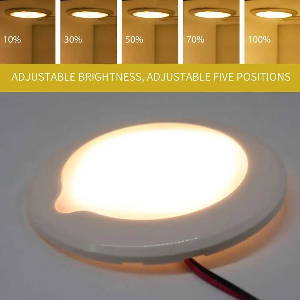 RV Roof Ceiling Cabin Light IP67 Touch Dimming Caravan Marine Interior Lamp Car Camping Auto Accessories [MRN]