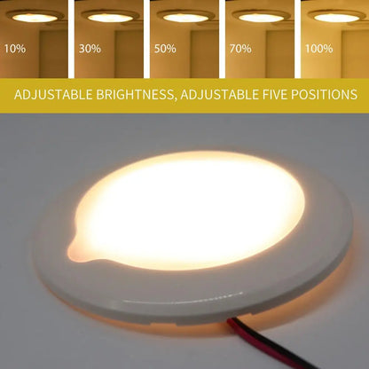 RV Roof Ceiling Cabin Light IP67 Touch Dimming Caravan Marine Interior Lamp Car Camping Auto Accessories [MRN]