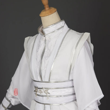 Men Hanfu White Dress Chinese style knight pity Chu Winning cosplay party costume stage performance clothes [COS]