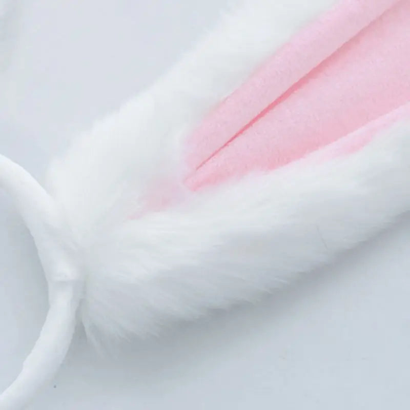 Female Girls Lolita Cosplay Headband Fluffy Plush Sweet Long Rabbit Bunny Ears Bandana Hair Hoop Cartoon Anime Headpiece [LOL]