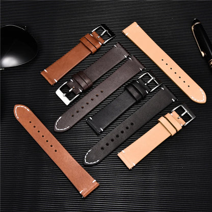 Quick Release Leather Watchbands 18mm 20mm 22mm 24mm Casual Belt Smart Watch Strap Soft Matte Bracelet Wrist Watch Band [SWH]