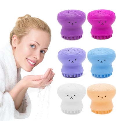 1PC Silicone Face Cleansing Brush Facial Cleanser Pore Cleaner Exfoliator Face Scrub Washing Brush Skin Care Octopus Shape TSLM2 [SKC]