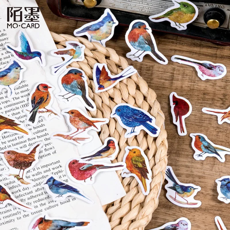 46 Pcs Kawaii Birds Stickers For Kids Scrapbook Stickers Decor Supplies For Journaling Envelopes Planner Laptop Scrapbook Album [STA]