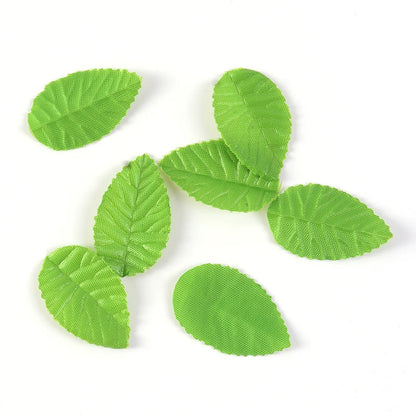 200PCs Green Tree Leaf Artificial Flower Leaves For Wedding Home Decoration Needlework DIY Fleurs Scrapbooking Craft Accessories [FLW]