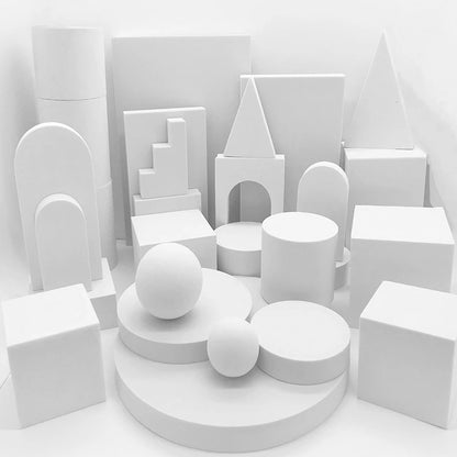 Photo Studio Photography Accessories White 3D Cube Shoot Background Ornaments Jewelry Cosmetics Shoot Posing Props Fotografia [PHO]