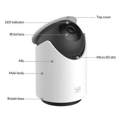 YI Dome U Security Indoor Cam Pan & Tilt IP 1080P with Wi-Fi Human & Pet AI Video Surveillance Voice Assistant Compatibility [SEC]