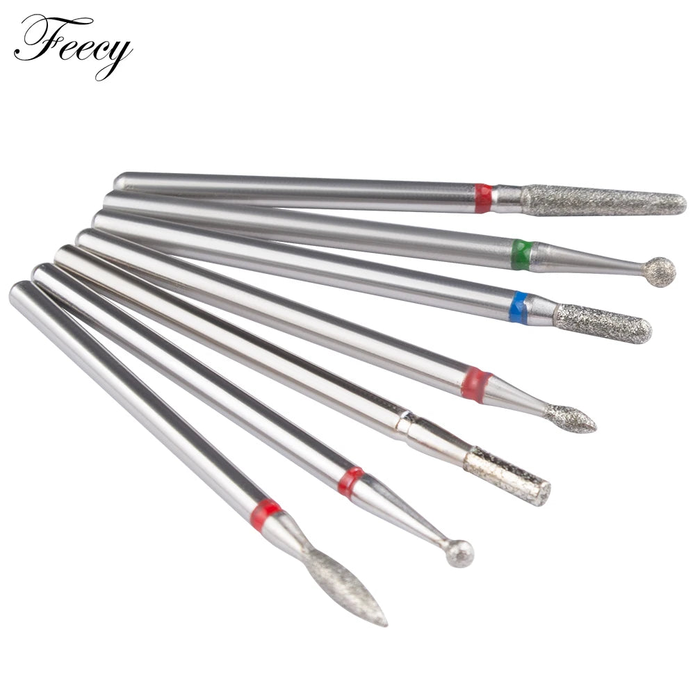 7pcs Diamond Milling Cutter for Manicure Set Nail Drill Bits Accessories Nozzles for Manicure Cutters Pedicure Sanding Nail File [TPT]