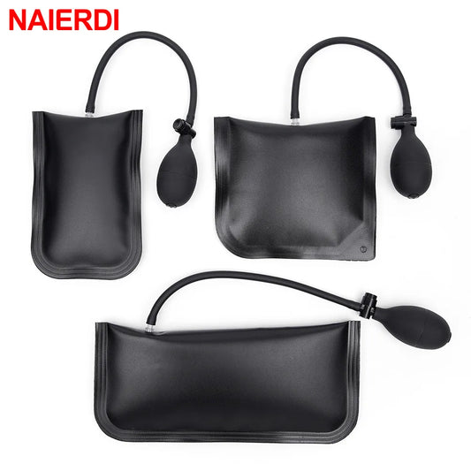 NAIERDI 3 Size Commercial Grade Air Wedge Bag Pump Professional Leveling Kit Pump Wedge Locksmith Hand Tools Auto Wedge Airbag [HTO]