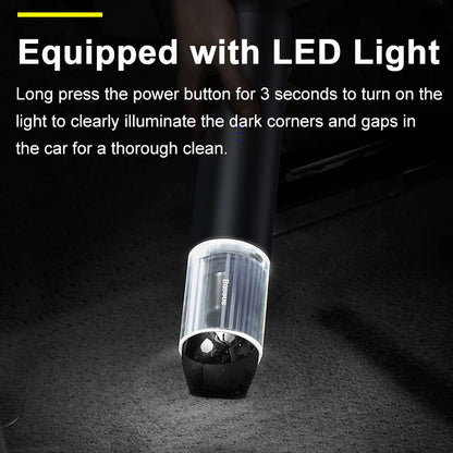 Baseus A3 15000Pa Car Vacuum Cleaner Mini Wireless Portable Vacuum Cleaner Powerful Vehicle Cleaner Auto Air Blower LED Light [VAC]