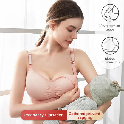 High Quality Plus Size Nursing Bra Breathable Women Breastfeeding Underwear Seamless Maternity Bra Push Up [GRM] [UND]