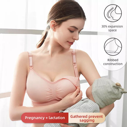 High Quality Plus Size Nursing Bra Breathable Women Breastfeeding Underwear Seamless Maternity Bra Push Up [UND]