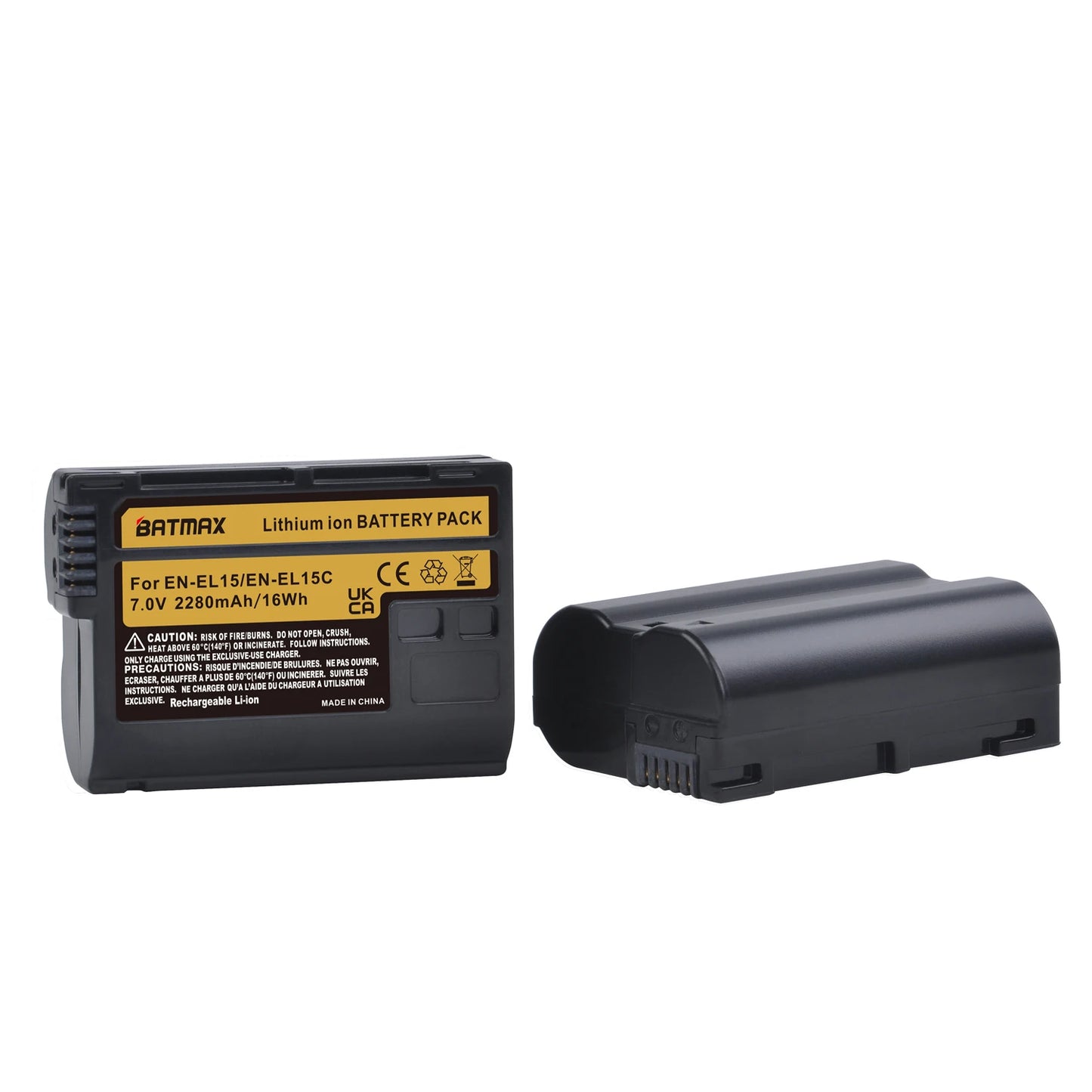 2280mAh EN-EL15C EL15C EN EL15 Battery + LED Dual Charger for Nikon Z5, Z6, Z6 II, Z7, Z7II D780, D850, D7500, D500, D600 [BAT]