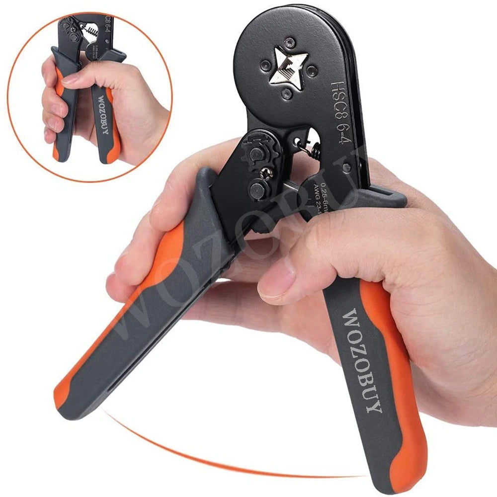 Crimper Plier Set, Self-Adjustable Ratchet Wire Crimping Tool with 2000 Wire Terminal Crimp Connectors and Wire End Ferrule [TOL]