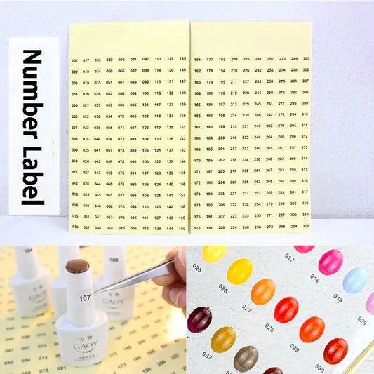 Clear Number Sticker Label For Nail Polish Color Gel Varnish Marking Numbering Digital Label Manicure Tool [BEU]