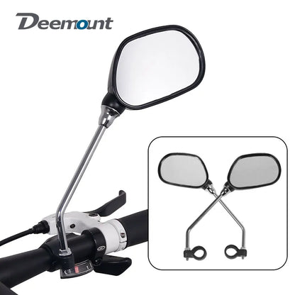 Deemount 1 Pair Bicycle Rear View Mirror Bike Cycling Wide Range Back Sight Reflector Angle Adjustable Left Right Mirrors [SPT]