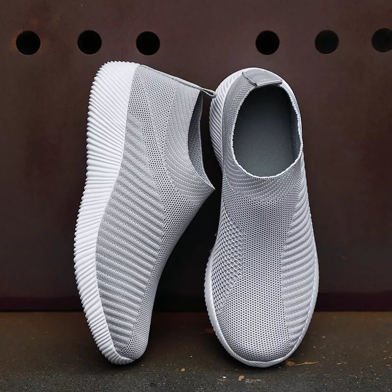 Women Vulcanized Shoes High Quality Women Sneakers Slip On Flats Shoes Women Loafers Plus Size 42 Walking Flat [SHO]