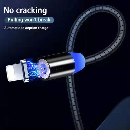 3A LED Magnetic USB Cable Fast Charging Type C Cable Magnet Charger Data Charge Micro USB Cable Mobile Phone Cable USB Cord [MOB]