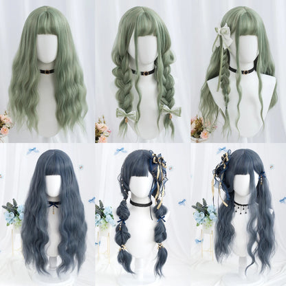 MSIWIGS Long Wavy Purple Cosplay Synthetic Wigs Lolita Halloween With Bangs for Women Party Dailly Heat Resistant Wig [LOL]