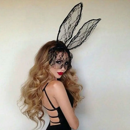 Women\u00b4s Sexy Lace Rabbit Bunny Ears  Headband Headwear Cosplay Costume Party Eye Mask Black Nightclubs Masquerade Halloween [COS]