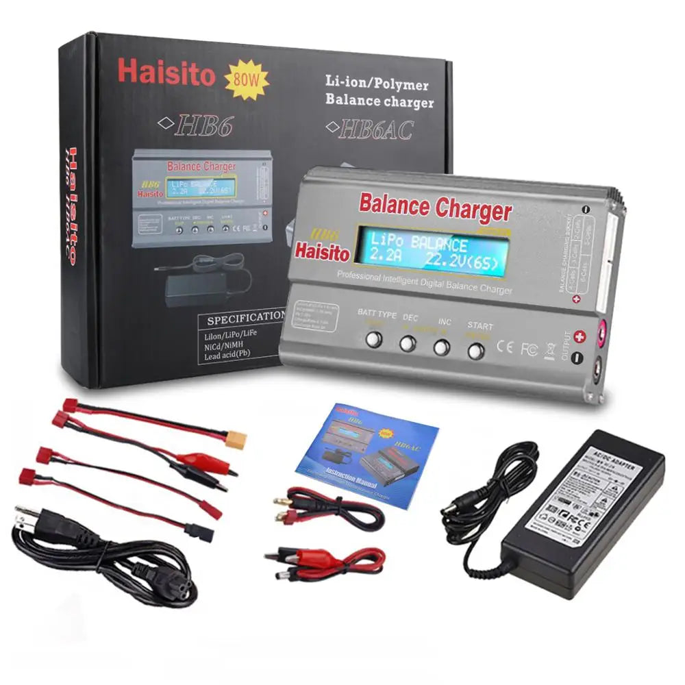 HTRC IMAX B6 80W Lipo Charger For NiMh Li-ion Ni-Cd Lipo Battery Charger Balance Discharger+15V 6A Adapter Optional Rc Charger [TOYS]