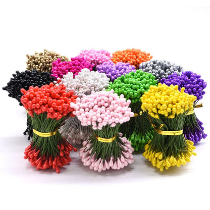 130pcs 3mm Double Heads Pearl Stamen Pistils DIY Artificial Flower Materials Scrapbooking Crafts Cake Decoration Floral Bead [FLW]