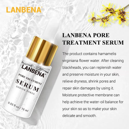 LANBENA Pore Solution Serum Shrink Pores Acne Treatment Remover Nose Blackhead Skin Firming Moisturizing Face Serum Skin Care [SKC]