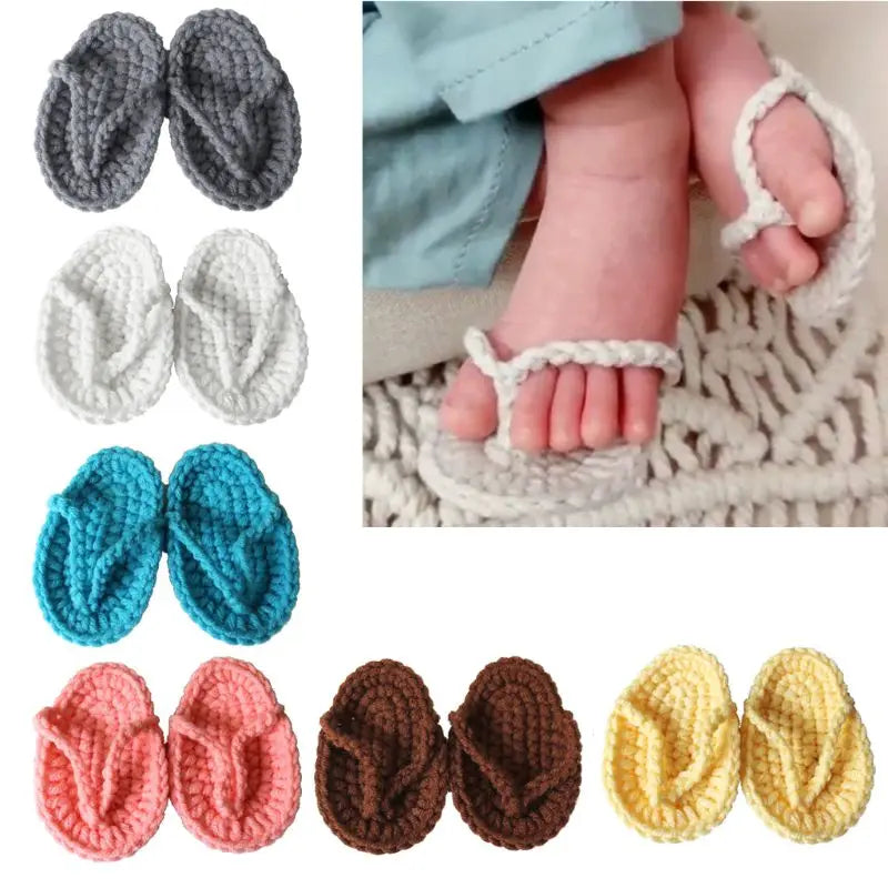 New Born Photography Props Hand Crochet Baby Slippers Baby Photo Props Shoes Newborn Fotografia Baby Photography Accessories [PHO]