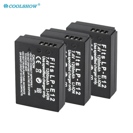 Camera Battery LP-E12 LPE12 LP E12 for Canon Rebel SL1 100D Kiss X7 EOS-M EOS M M2 EOS M10 M50 M100 1200mAh Batteries [BAT]