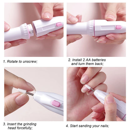 Nail Polisher Battery Electric Nail Polisher Mini Portable Exfoliating Nail Remover Manicure Nail Instrument  [BEU]