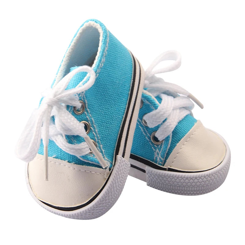 Canvas Cloth 7cm Shoes For 18 Inch American And 43cm New Born Baby Doll Shoes Clothes Accessories For Our Generation Girl Dolls [SHO]