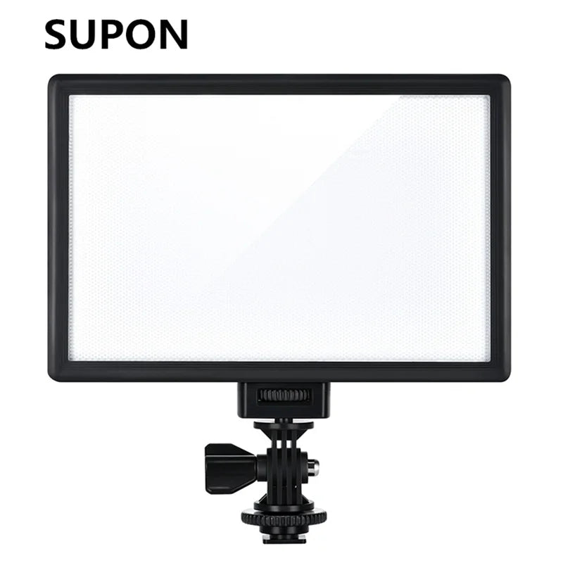 SUPON L122T Photography Lighting LED Video Light Ultra Thin LCD Bi-Color & Dimmable DSLR Studio LED Light Lamp Panel for Camera [PHO]