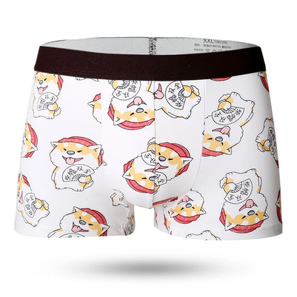 mens underwear Cartoon boxer shorts men's funny panties Soft underpants men Bulge Pouch Breathable cotton man boxers & briefs [GRM] [UND]