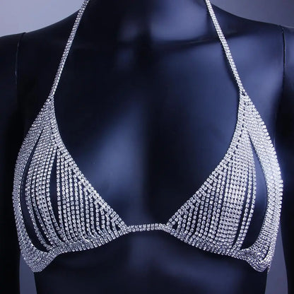 Newest Sexy Hollow Rhinestone Body Chain Bra Accessories Necklace for Women Crystal Thong Underwear Body Jewelry Gift [GRM] [UND]