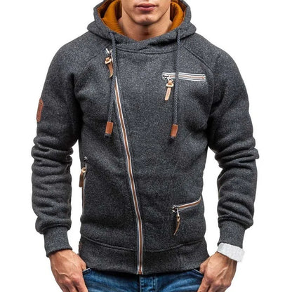 New Hoodie Men 2023 Spring Casual Solid Long Sleeve Mens Hoodies Sweatshirts Slim Zipper Hoody Sweatshirt Men Hooded Streetwear [MEN]