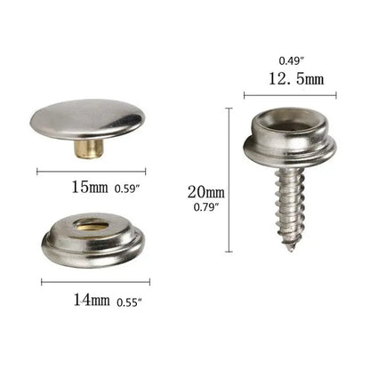 10 Sets Stainless Steel Tapping Snap Fastener Kit Tent Marine Yacht Boat Canvas Cover Tools Sockets Buttons Car Canopy Accessories  [MRN]