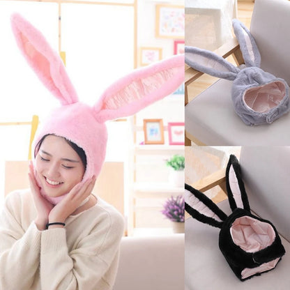 Women Men Funny Plush Ears Hood Hat Cute Rabbit Eastern Cosplay Costume Accessory Headwear Halloween Party Props [COS]