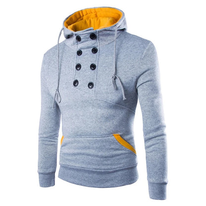 Men's Hoodies Sweatshirts Double-breasted Man Hooded Sweatshirts Pullover for Male Slim Men Hoody Sweatshirt [MEN]