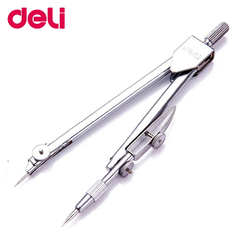 Deli Stainless Steel Multifunctional Drafting Drawing Compass/Lead Core Math Geometry Circles Tool Durable Supplies 8600/8601 [OFF]