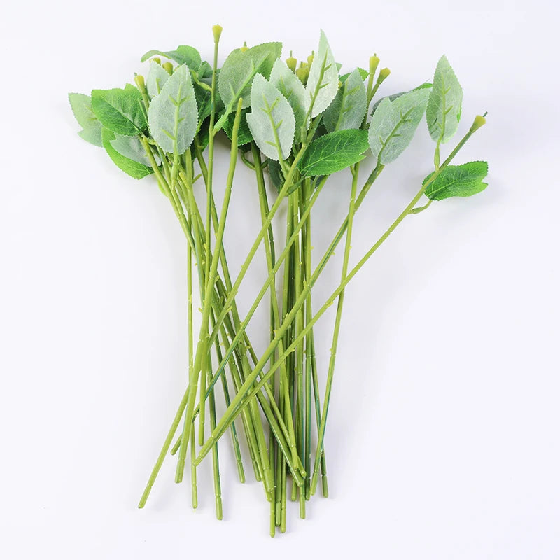 Artificial Flower Vase Decor Stem Iron Needlework Wire Plant Wall Accessories For DIY Craft Supplies Plastic Rose Stick Pole [FLW]